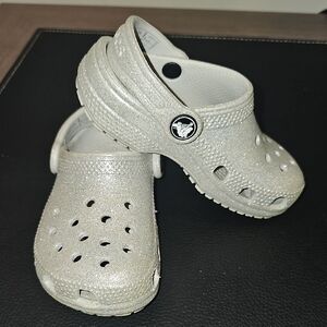 CROCS Kids Shimmering Silver Water Shoes